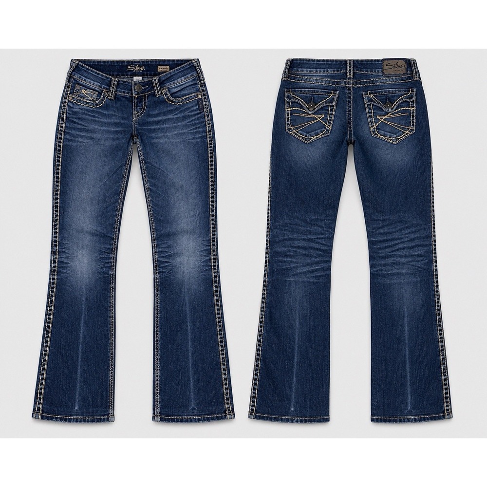 JEANS BOOT CUT Silver Mckenzie  Women's 29/34  (29/29) Blue Denim Low Rise SLIM